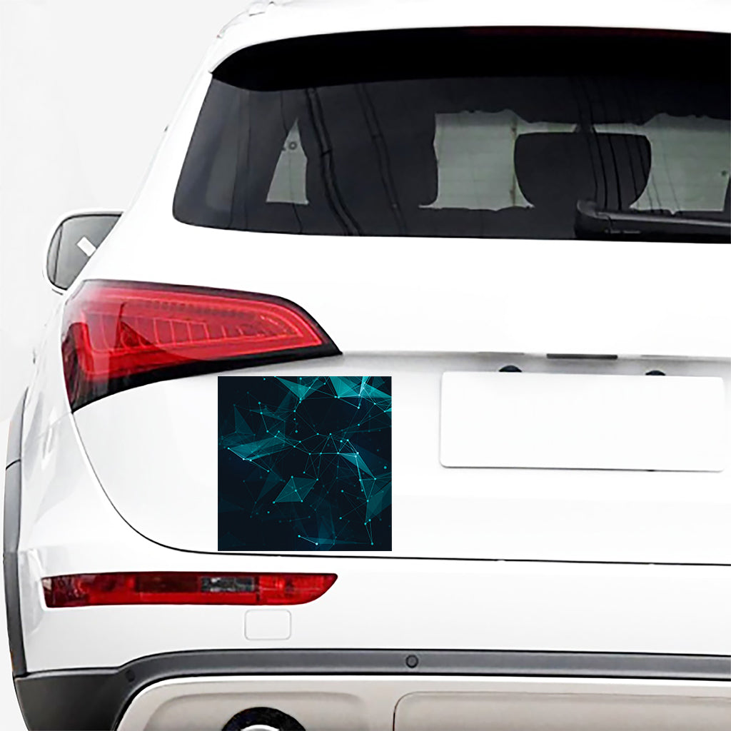 Teal Polygonal Dot Geometric Print Car Sticker