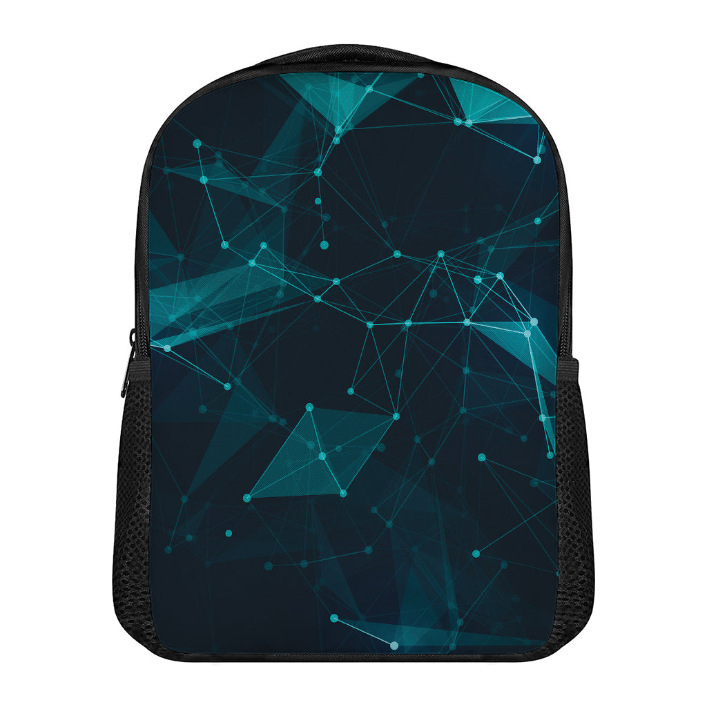 Teal Polygonal Dot Geometric Print Casual Backpack