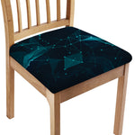 Teal Polygonal Dot Geometric Print Chair Cushion Cover