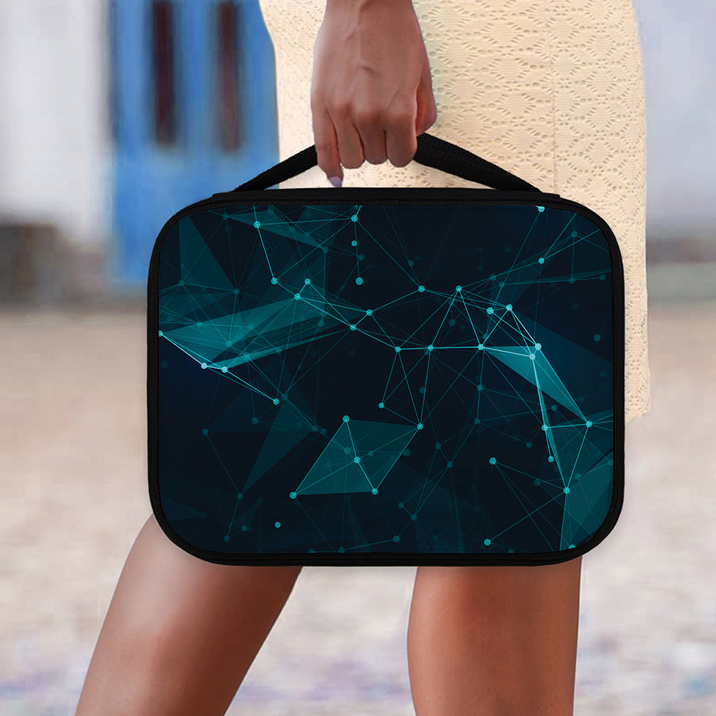 Teal Polygonal Dot Geometric Print Classic Bible Case