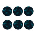 Teal Polygonal Dot Geometric Print Coaster Set