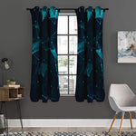 Teal Polygonal Dot Geometric Print Curtain