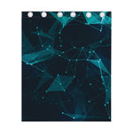 Teal Polygonal Dot Geometric Print Curtain