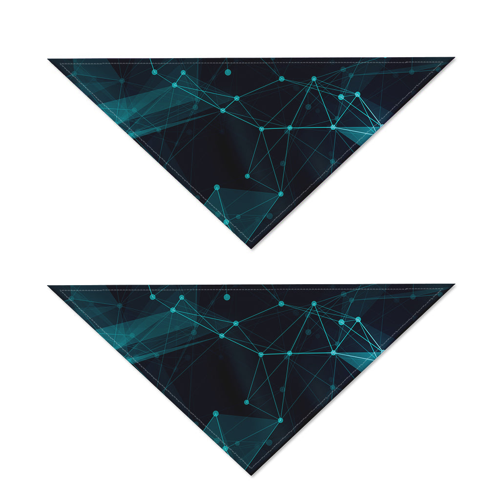 Teal Polygonal Dot Geometric Print Dog Bandana