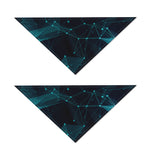 Teal Polygonal Dot Geometric Print Dog Bandana