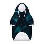 Teal Polygonal Dot Geometric Print Dog Zip Up Hoodie