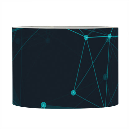 Teal Polygonal Dot Geometric Print Drum Lamp Shade