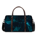 Teal Polygonal Dot Geometric Print Duffle Bag