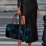 Teal Polygonal Dot Geometric Print Duffle Bag