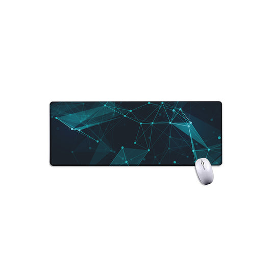 Teal Polygonal Dot Geometric Print Extended Mouse Pad
