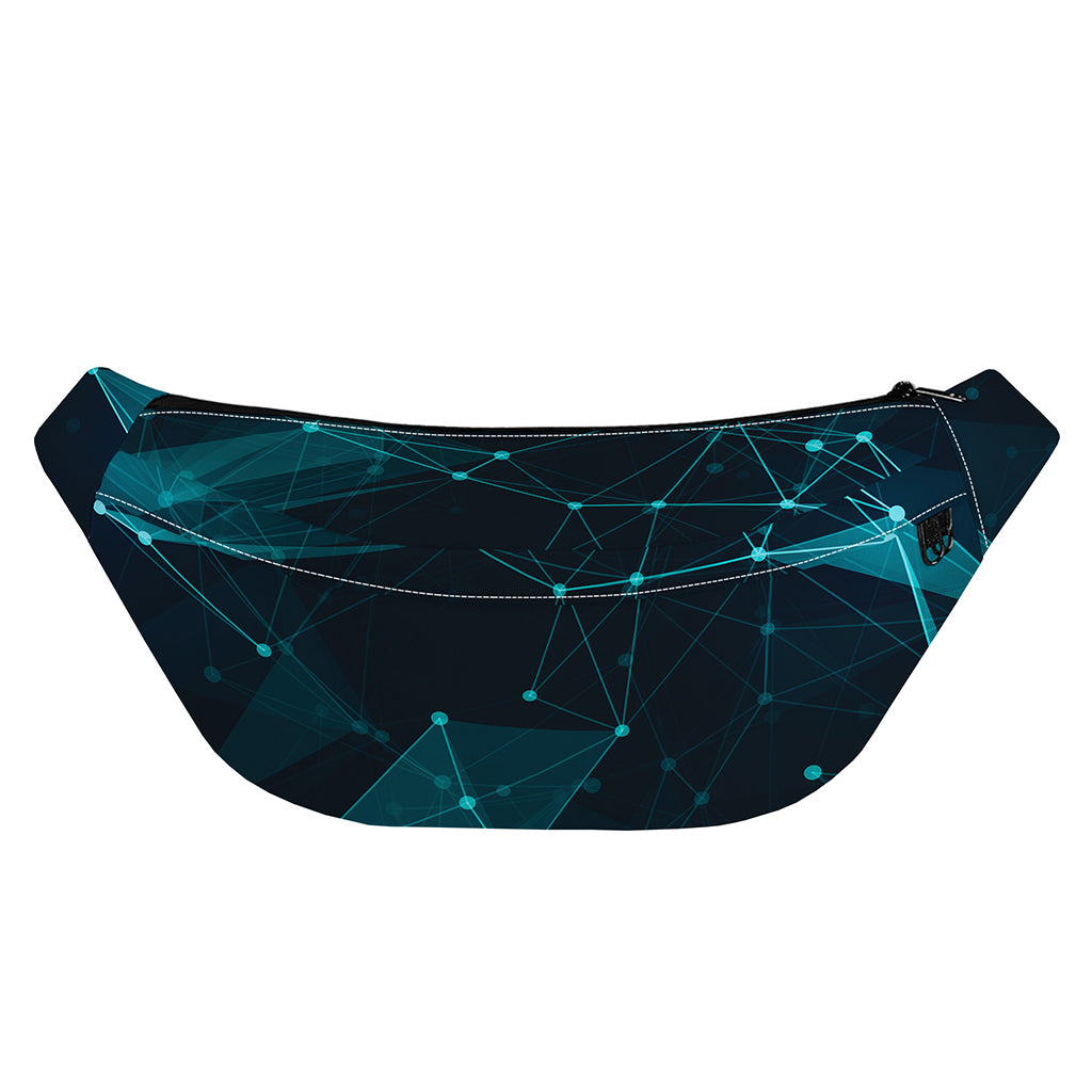 Teal Polygonal Dot Geometric Print Fanny Pack