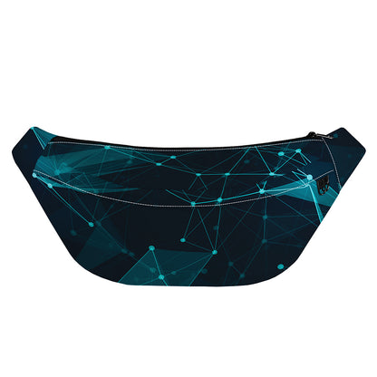 Teal Polygonal Dot Geometric Print Fanny Pack