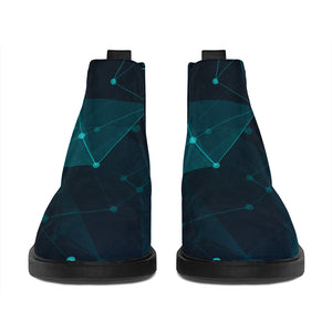 Teal Polygonal Dot Geometric Print Flat Ankle Boots