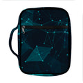 Teal Polygonal Dot Geometric Print Front Pocket Bible Bag