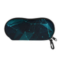 Teal Polygonal Dot Geometric Print Glasses Case