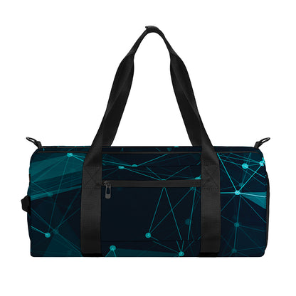 Teal Polygonal Dot Geometric Print Gym Bag