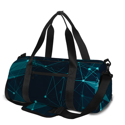 Teal Polygonal Dot Geometric Print Gym Bag