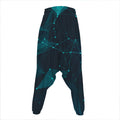 Teal Polygonal Dot Geometric Print Hammer Pants