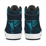 Teal Polygonal Dot Geometric Print High Top Leather Sneakers