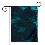 Teal Polygonal Dot Geometric Print House Flag