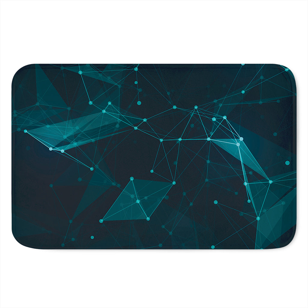Teal Polygonal Dot Geometric Print Indoor Door Mat