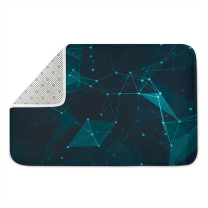 Teal Polygonal Dot Geometric Print Indoor Door Mat