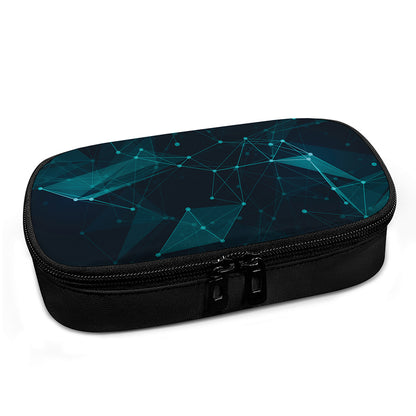 Teal Polygonal Dot Geometric Print Insulin Cooler Travel Case
