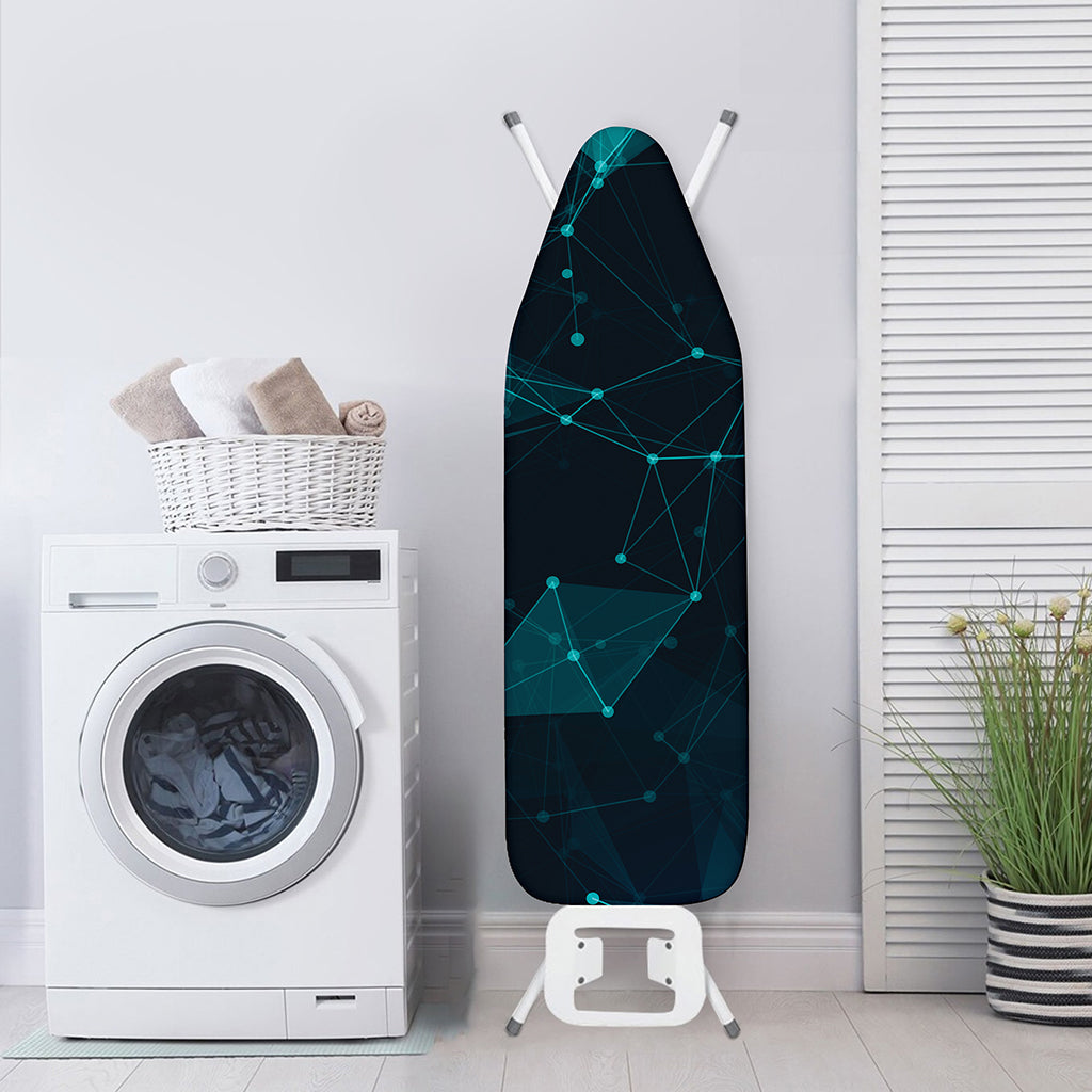 Teal Polygonal Dot Geometric Print Ironing Board Cover