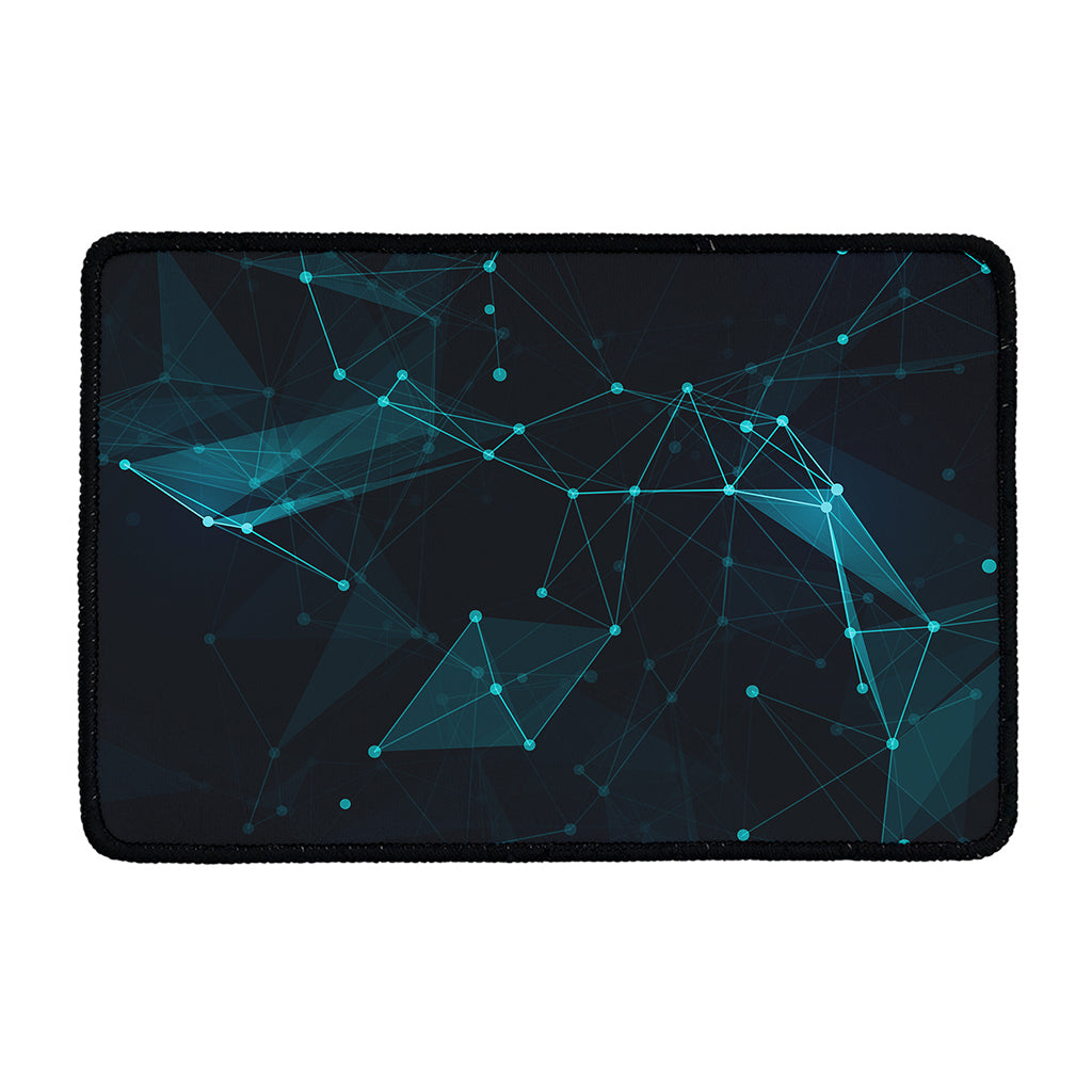 Teal Polygonal Dot Geometric Print Kitchen Mat