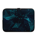 Teal Polygonal Dot Geometric Print Laptop Sleeve