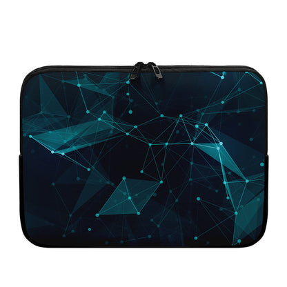 Teal Polygonal Dot Geometric Print Laptop Sleeve