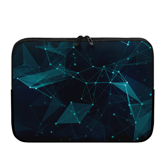 Teal Polygonal Dot Geometric Print Laptop Sleeve