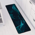Teal Polygonal Dot Geometric Print Long Kitchen Mat