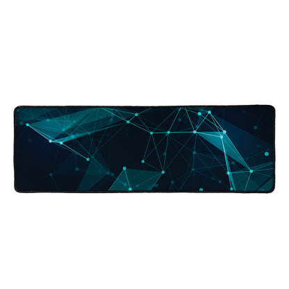 Teal Polygonal Dot Geometric Print Long Kitchen Mat