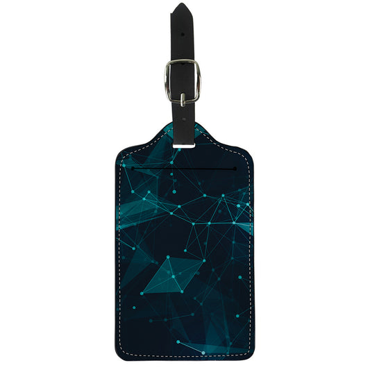 Teal Polygonal Dot Geometric Print Luggage Tag