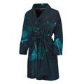 Teal Polygonal Dot Geometric Print Men's Bathrobe