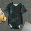 Teal Polygonal Dot Geometric Print Men's Bodysuit