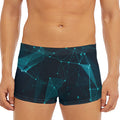 Teal Polygonal Dot Geometric Print Men's Short Boxer Briefs