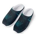 Teal Polygonal Dot Geometric Print Mesh Casual Shoes