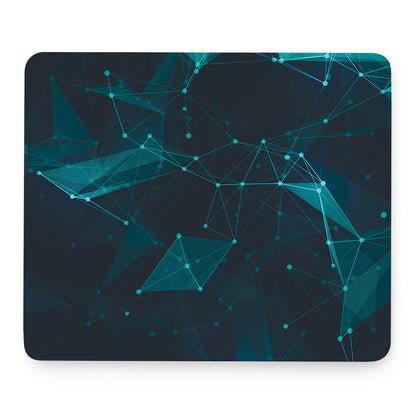 Teal Polygonal Dot Geometric Print Mouse Pad