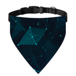 Teal Polygonal Dot Geometric Print Over The Collar Dog Bandana