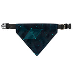 Teal Polygonal Dot Geometric Print Over The Collar Dog Bandana