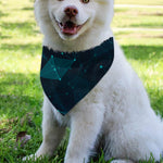 Teal Polygonal Dot Geometric Print Over The Collar Dog Bandana