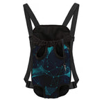 Teal Polygonal Dot Geometric Print Pet Carrier Backpack