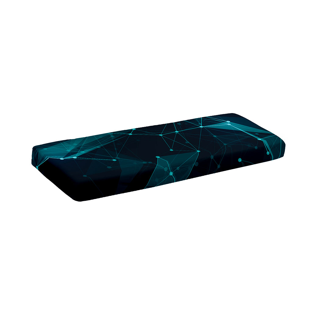 Teal Polygonal Dot Geometric Print Piano Keyboard Cover