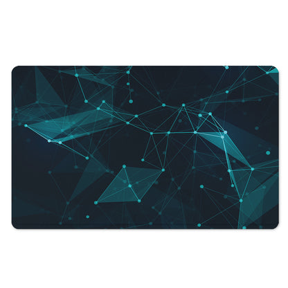 Teal Polygonal Dot Geometric Print Polyester Doormat