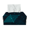 Teal Polygonal Dot Geometric Print Rectangle Tissue Box Cover
