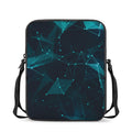 Teal Polygonal Dot Geometric Print Rectangular Crossbody Bag