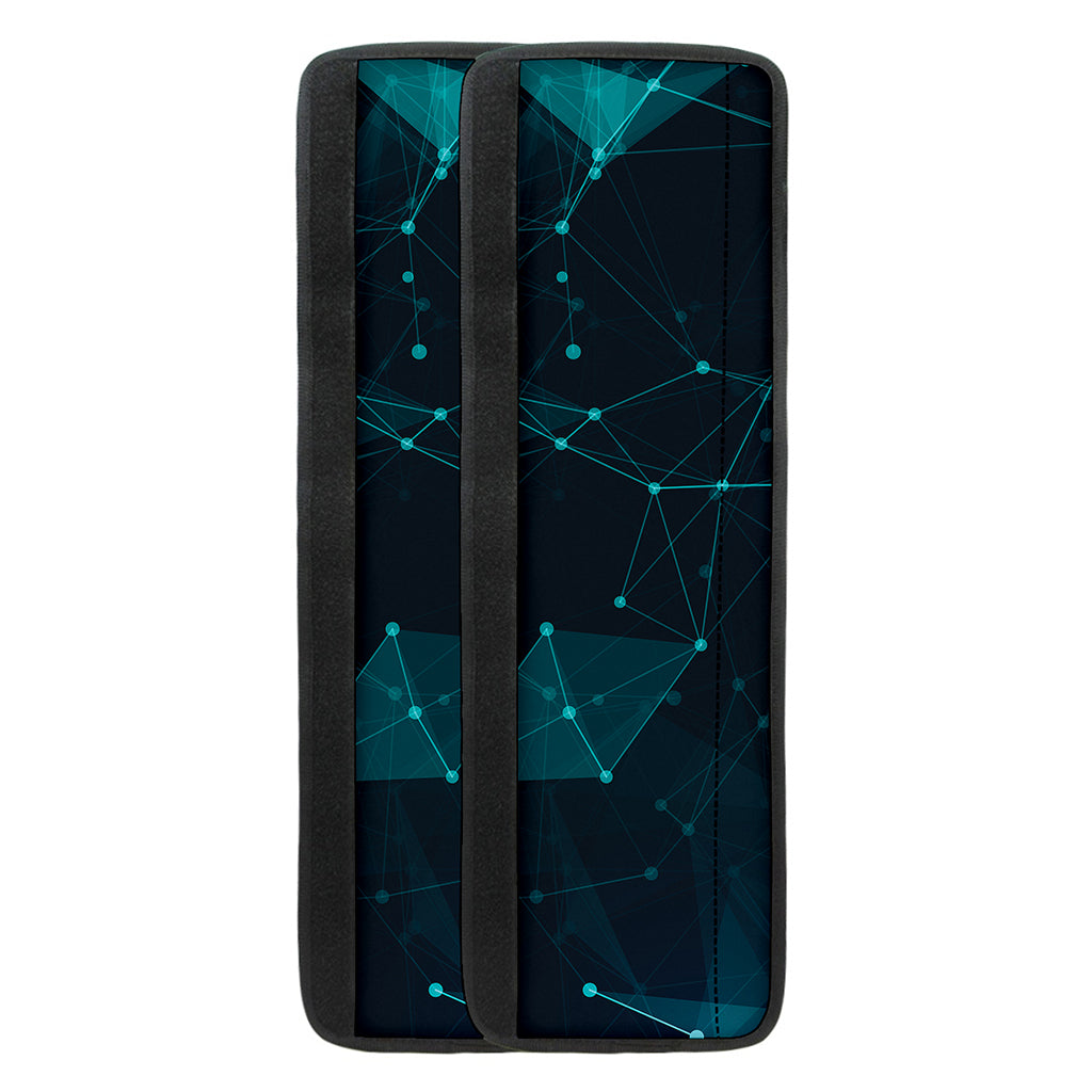 Teal Polygonal Dot Geometric Print Refrigerator Handle Covers