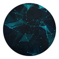 Teal Polygonal Dot Geometric Print Round Blanket